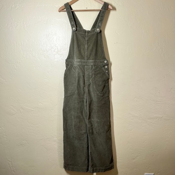 Patagonia Pants - Patagonia Stand Up Corduroy Overalls Womens 2 Sage Green Organic Cotton Wide Leg